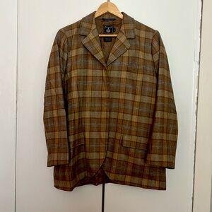 Loose fit plaid wool blazer - perfect for fall!